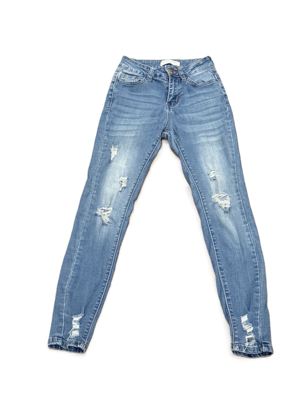 Encore Jeans Women’s Light Blue Distressed Skinny Jeans